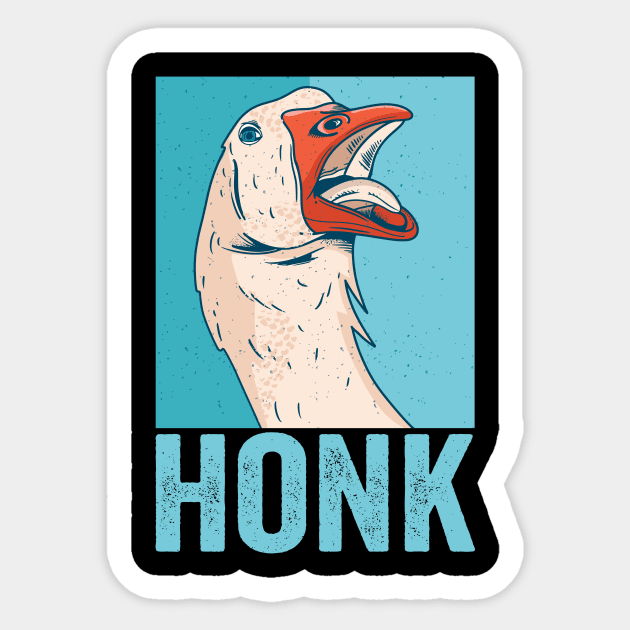 Funny Goose Honk Sticker by Visual Vibes